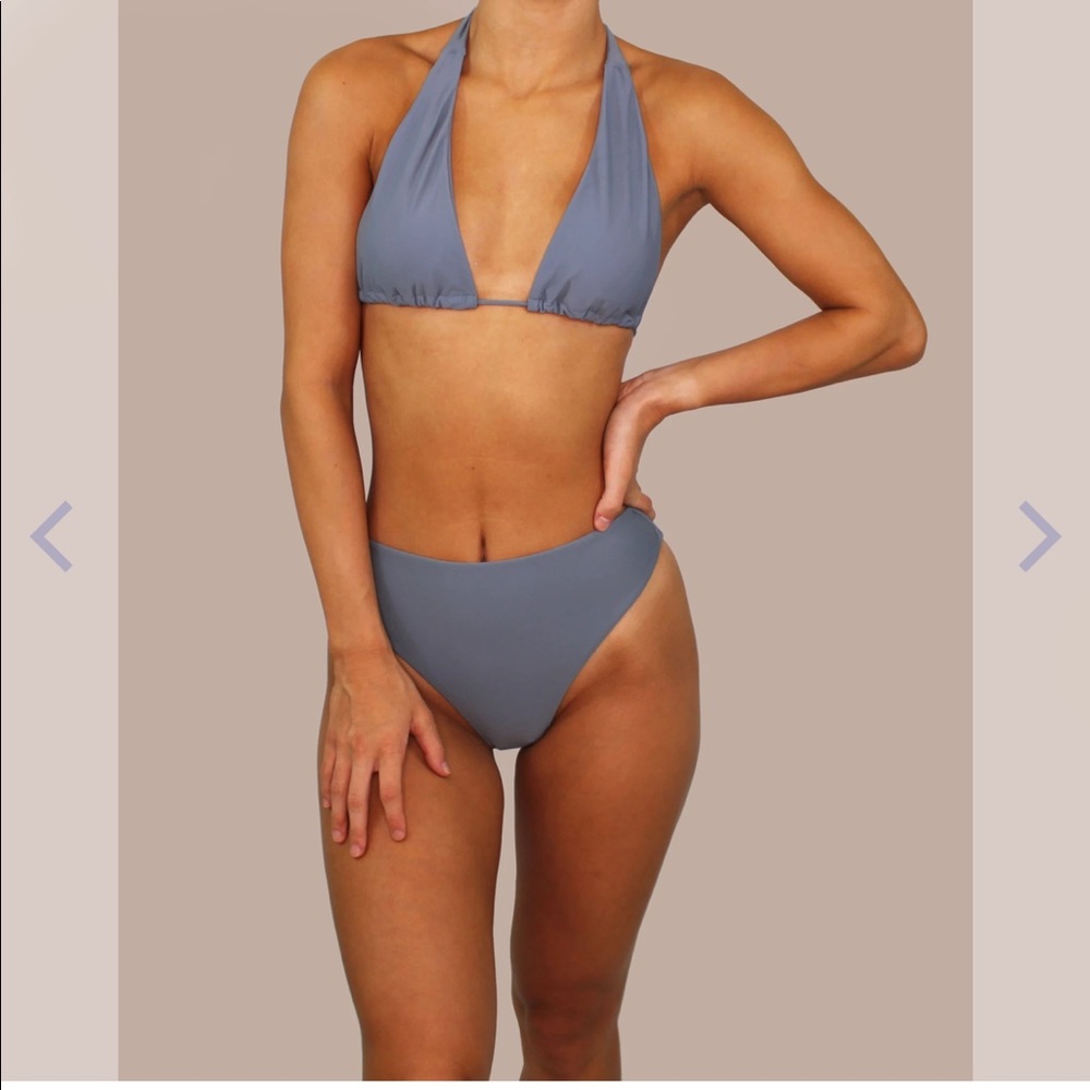 Aurelle Isla High Waisted Steel Blue Bikini
